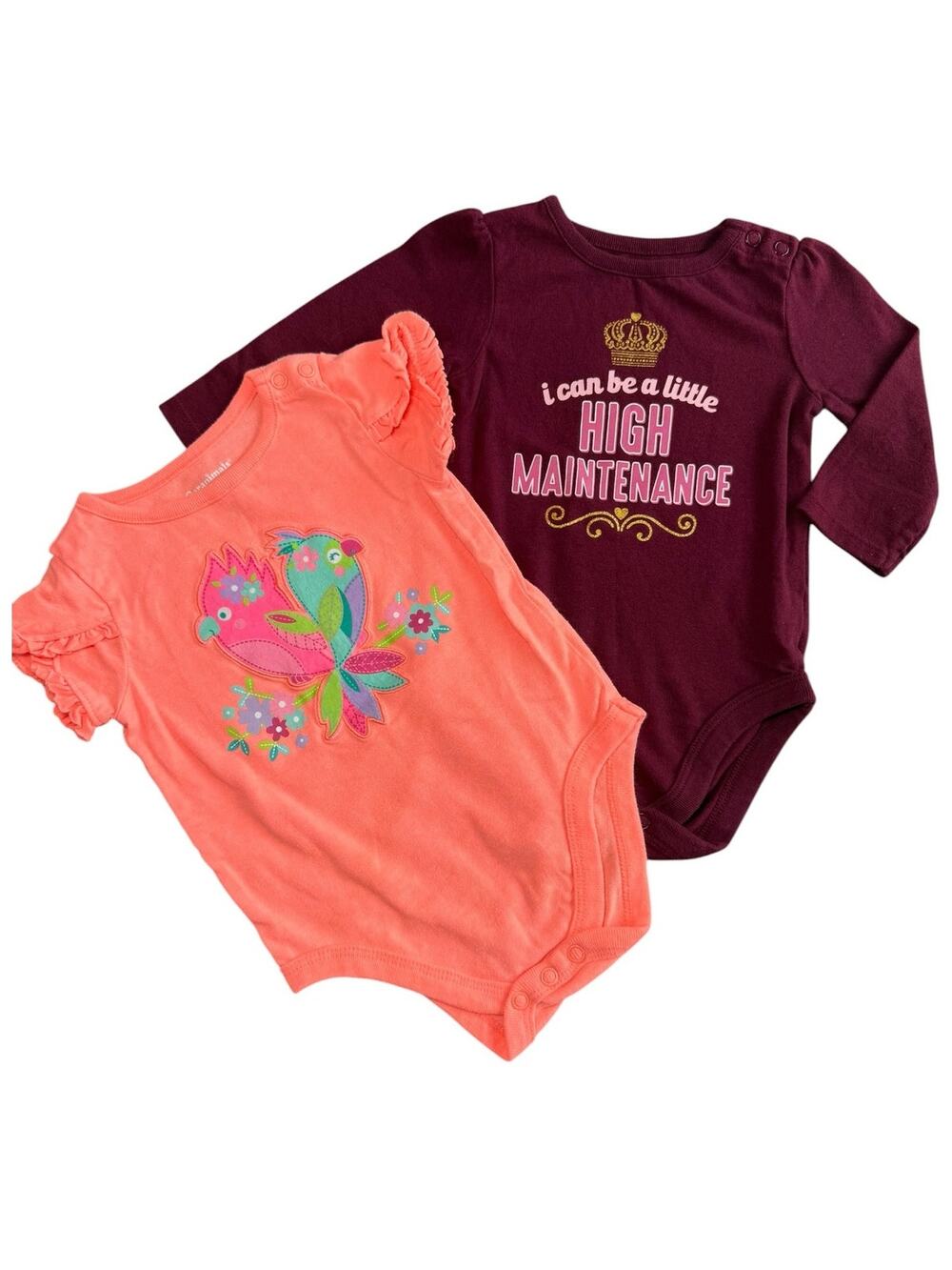 Garanimals Bodysuit Bundle Baby Girl Parrot High Maintenance 6-9 Months